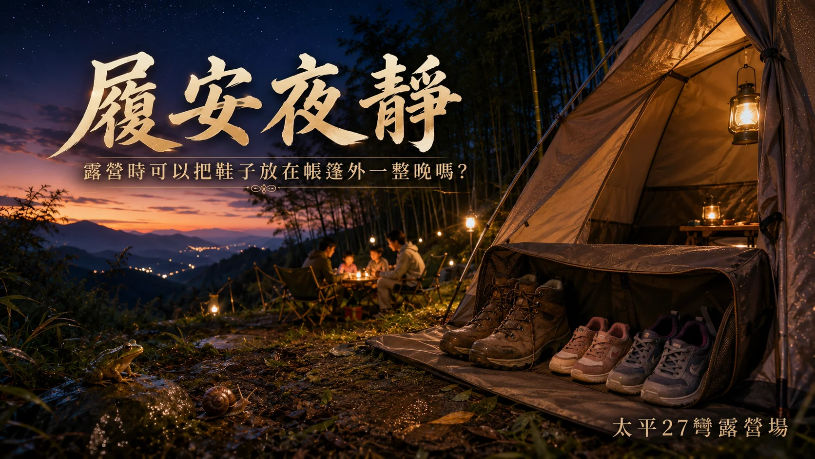 【履安夜靜】露營時可以把鞋子放在帳篷外一整晚嗎? 【履安夜靜】露營時可以把鞋子放在帳篷外一整晚嗎?